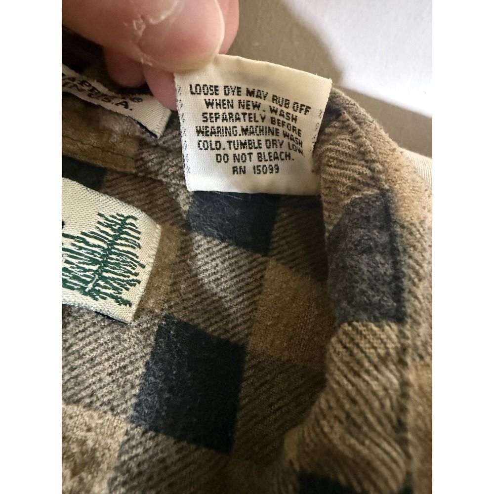 VINTAGE Fieldmaster Flannel Shirt Adult Large Buffalo Check Plaid Made In USA - Picture 8 of 14
